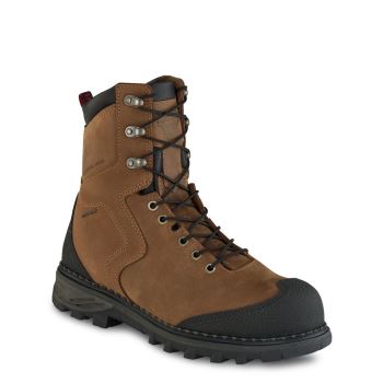 Red Wing Burnside 8-inch Waterproof Safety Toe Mens Safety Boots Brown/Black - Style 4443